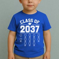 Class Of 2037 Grow With Me Checklist Kindergarten 12th Grade Toddler T-Shirt