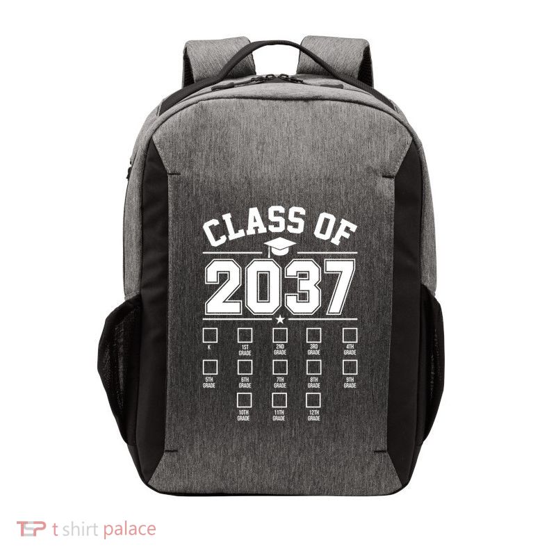 Class Of 2037 Grow With Me Checklist Kindergarten 12th Grade Vector Backpack