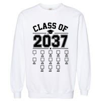 Class Of 2037 Grow With Me Checklist Kindergarten 12th Grade Garment-Dyed Sweatshirt