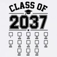 Class Of 2037 Grow With Me Checklist Kindergarten 12th Grade Garment-Dyed Sweatshirt