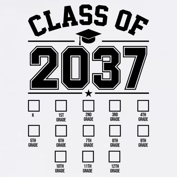 Class Of 2037 Grow With Me Checklist Kindergarten 12th Grade Garment-Dyed Sweatshirt