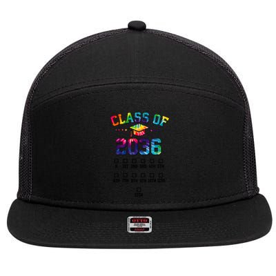 Class Of 2036 Grow With Me With Space For Checkmarks 7 Panel Mesh Trucker Snapback Hat