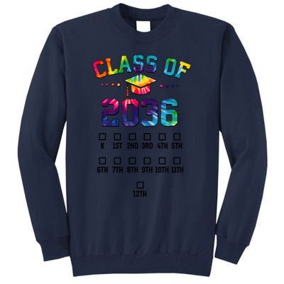 Class Of 2036 Grow With Me With Space For Checkmarks Tall Sweatshirt