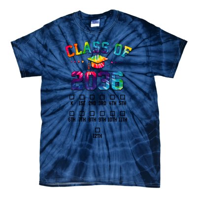 Class Of 2036 Grow With Me With Space For Checkmarks Tie-Dye T-Shirt