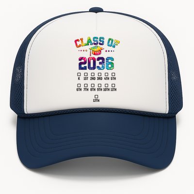 Class Of 2036 Grow With Me With Space For Checkmarks Trucker Hat