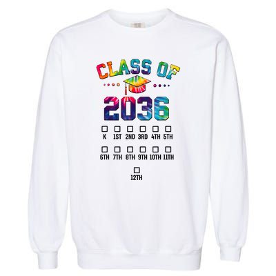 Class Of 2036 Grow With Me With Space For Checkmarks Garment-Dyed Sweatshirt