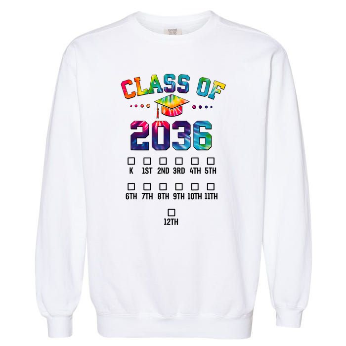 Class Of 2036 Grow With Me With Space For Checkmarks Garment-Dyed Sweatshirt