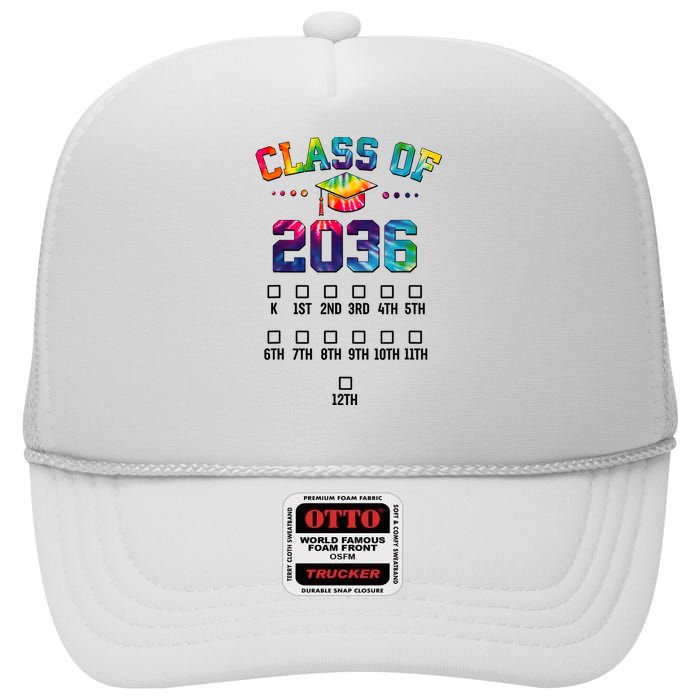 Class Of 2036 Grow With Me With Space For Checkmarks High Crown Mesh Back Trucker Hat