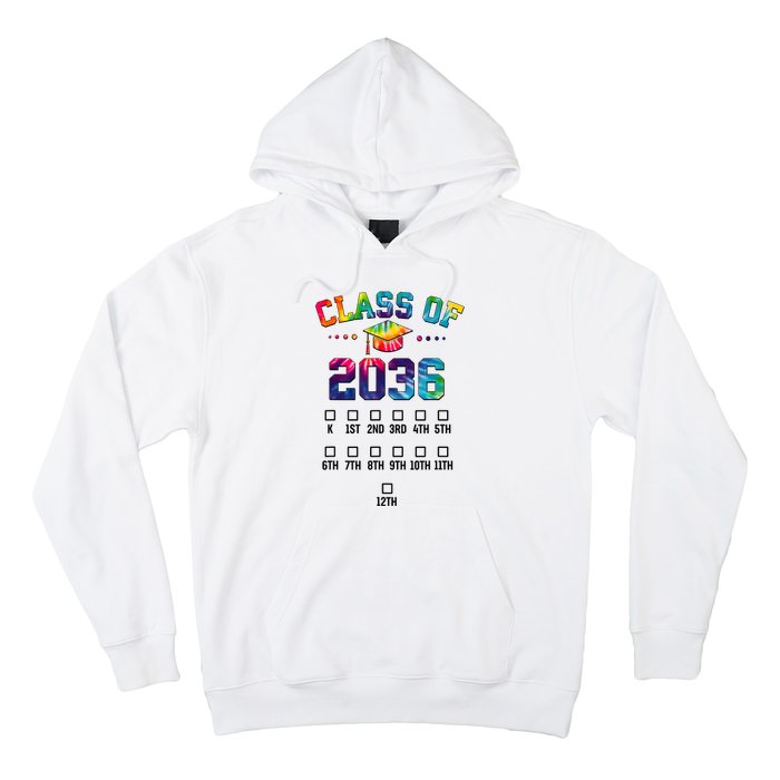 Class Of 2036 Grow With Me With Space For Checkmarks Hoodie