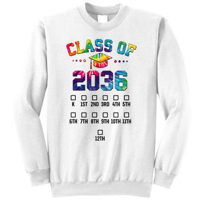 Class Of 2036 Grow With Me With Space For Checkmarks Sweatshirt