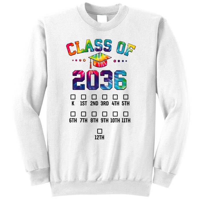 Class Of 2036 Grow With Me With Space For Checkmarks Sweatshirt