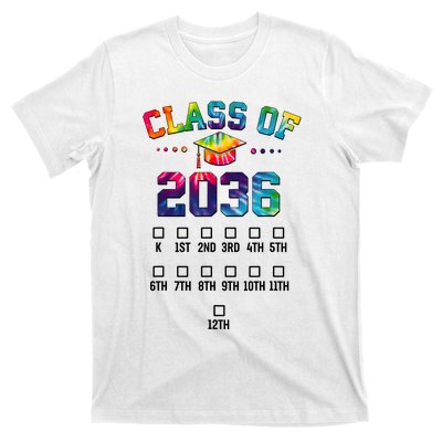 Class Of 2036 Grow With Me With Space For Checkmarks T-Shirt