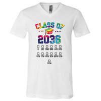 Class Of 2036 Grow With Me With Space For Checkmarks V-Neck T-Shirt