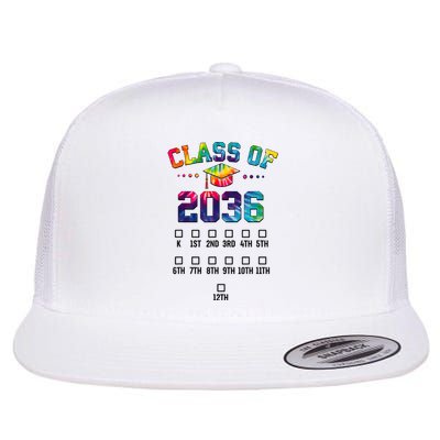 Class Of 2036 Grow With Me With Space For Checkmarks Flat Bill Trucker Hat