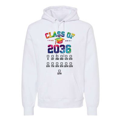 Class Of 2036 Grow With Me With Space For Checkmarks Premium Hoodie