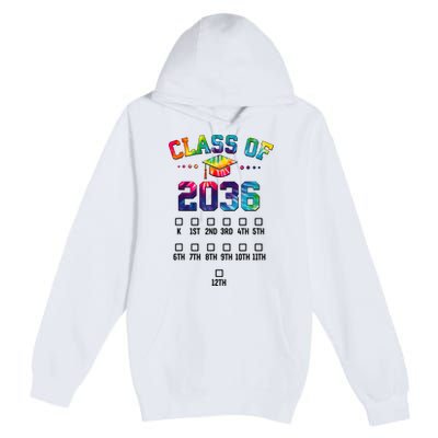 Class Of 2036 Grow With Me With Space For Checkmarks Premium Pullover Hoodie