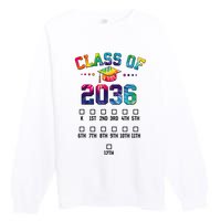 Class Of 2036 Grow With Me With Space For Checkmarks Premium Crewneck Sweatshirt