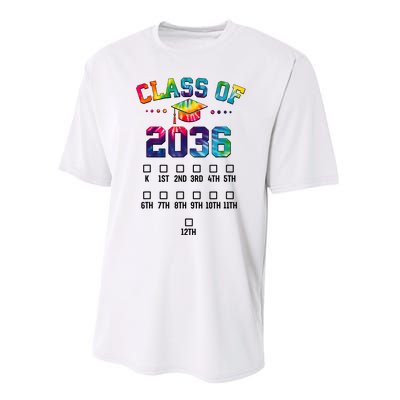 Class Of 2036 Grow With Me With Space For Checkmarks Performance Sprint T-Shirt