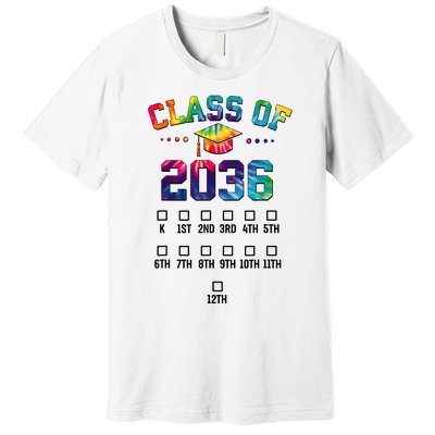 Class Of 2036 Grow With Me With Space For Checkmarks Premium T-Shirt