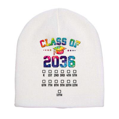 Class Of 2036 Grow With Me With Space For Checkmarks Short Acrylic Beanie