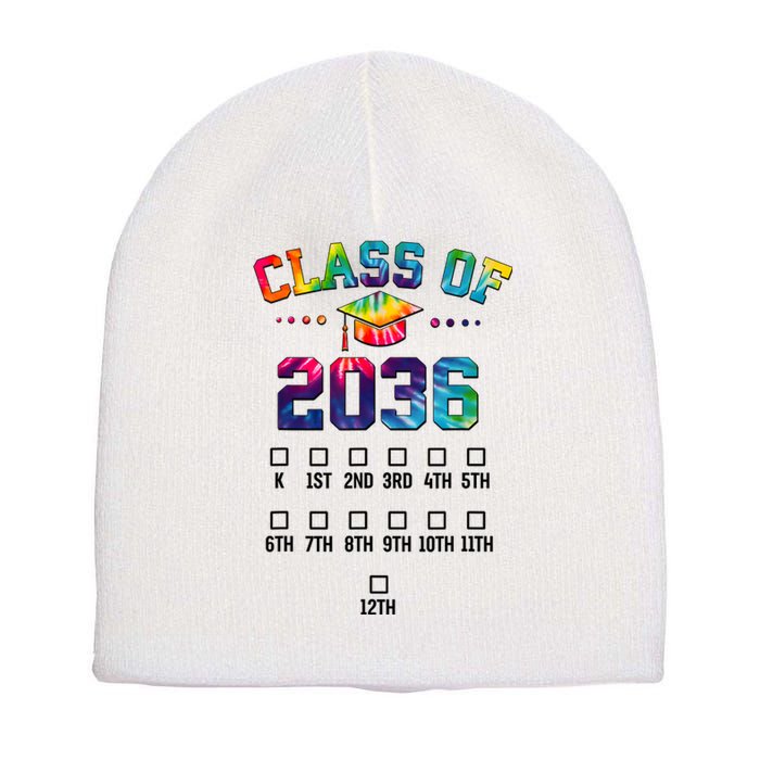 Class Of 2036 Grow With Me With Space For Checkmarks Short Acrylic Beanie