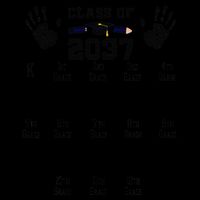 Class Of 2037 Grow With Me Handprint Prek 12th Grade Gift Tall T-Shirt