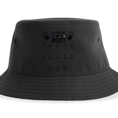 Class Of 2037 Grow With Me Handprint Prek 12th Grade Gift Sustainable Bucket Hat