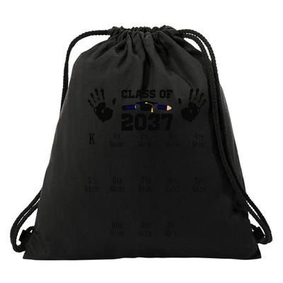Class Of 2037 Grow With Me Handprint Prek 12th Grade Gift Drawstring Bag