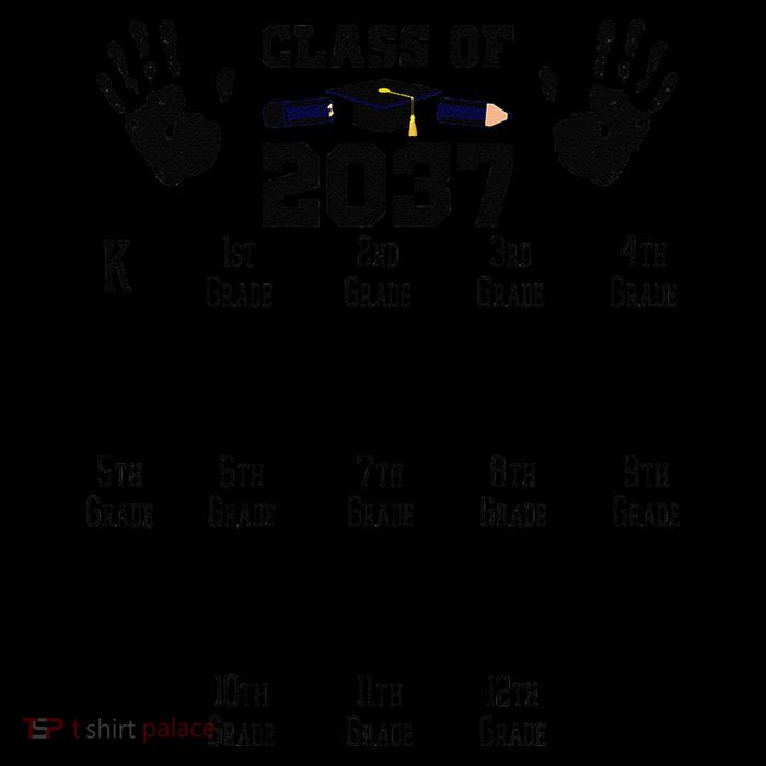 Class Of 2037 Grow With Me Handprint Prek 12th Grade Gift Tank Top