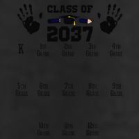 Class Of 2037 Grow With Me Handprint Prek 12th Grade Gift Golf Towel