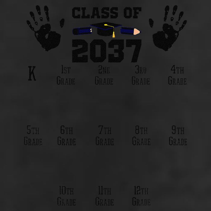 Class Of 2037 Grow With Me Handprint Prek 12th Grade Gift Golf Towel