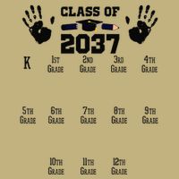 Class Of 2037 Grow With Me Handprint Prek 12th Grade Gift Cooling Performance Crew T-Shirt