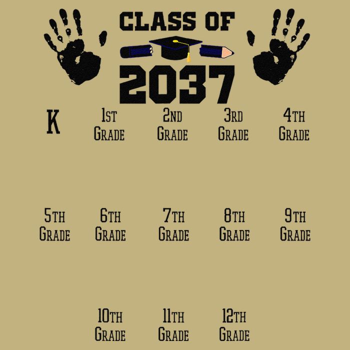 Class Of 2037 Grow With Me Handprint Prek 12th Grade Gift Cooling Performance Crew T-Shirt