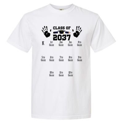 Class Of 2037 Grow With Me Handprint Prek 12th Grade Gift Garment-Dyed Heavyweight T-Shirt