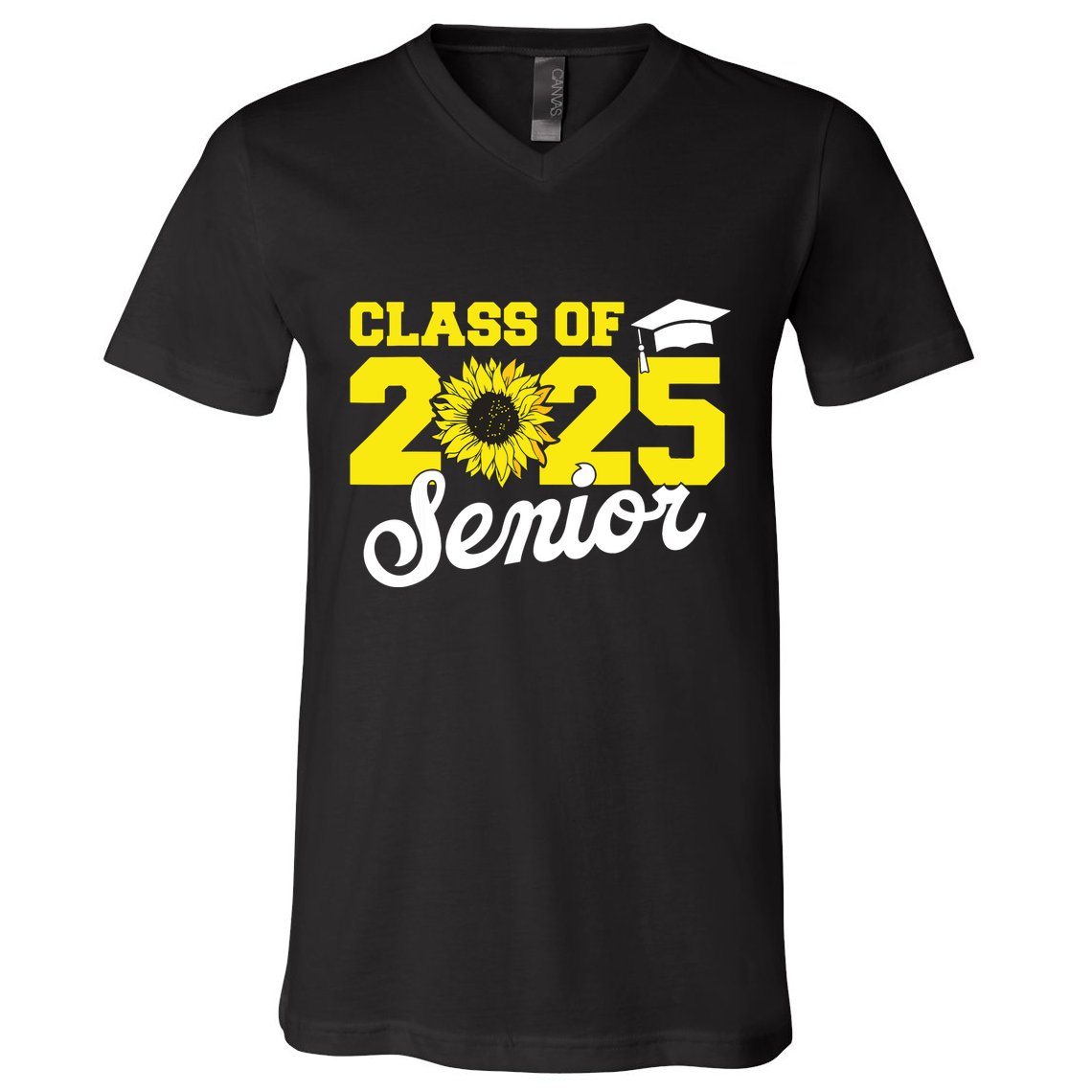 Class Of 2025 Senior 2025 Sunflower Back To School 2025 Girl V-Neck T-Shirt