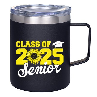 Class Of 2025 Senior 2025 Sunflower Back To School 2025 Girl 12oz Stainless Steel Coffee Mug