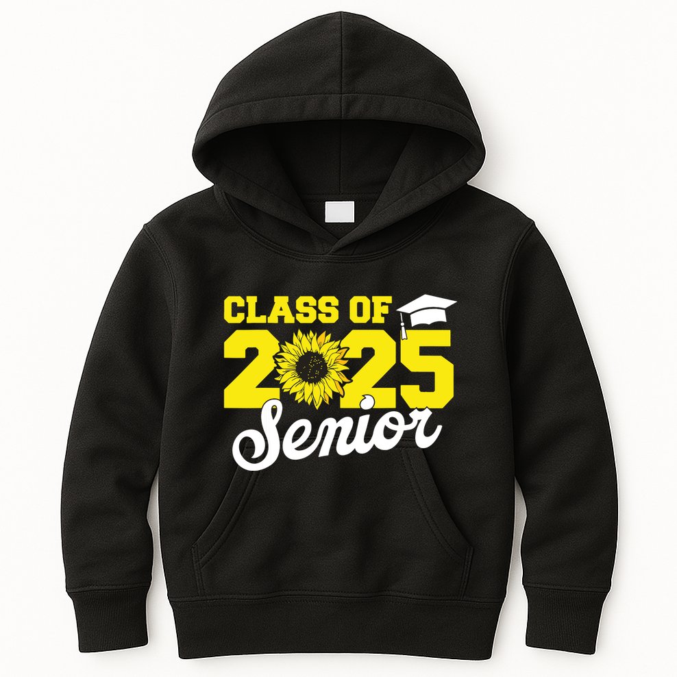 Class Of 2025 Senior 2025 Sunflower Back To School 2025 Girl Kids Hoodie