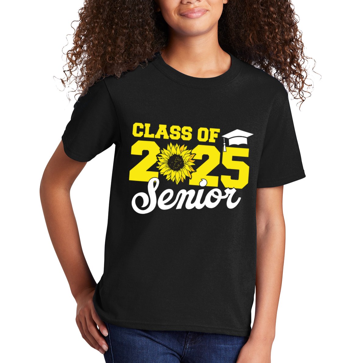 Class Of 2025 Senior 2025 Sunflower Back To School 2025 Girl Kids T-Shirt