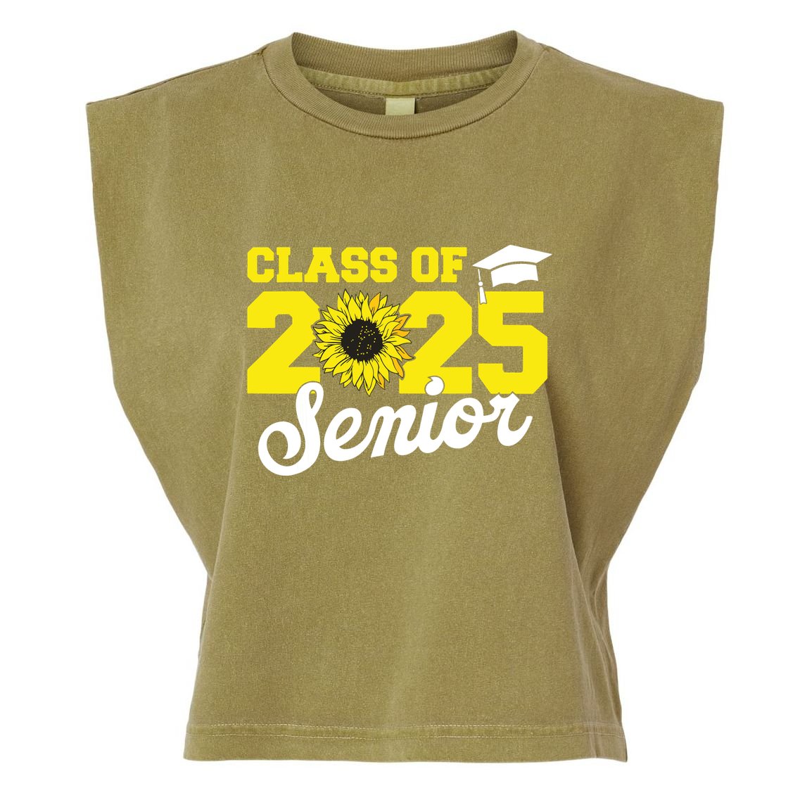 Class Of 2025 Senior 2025 Sunflower Back To School 2025 Girl Garment-Dyed Women's Muscle Tee