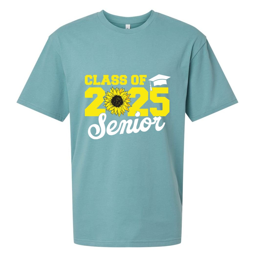 Class Of 2025 Senior 2025 Sunflower Back To School 2025 Girl Sueded Cloud Jersey T-Shirt