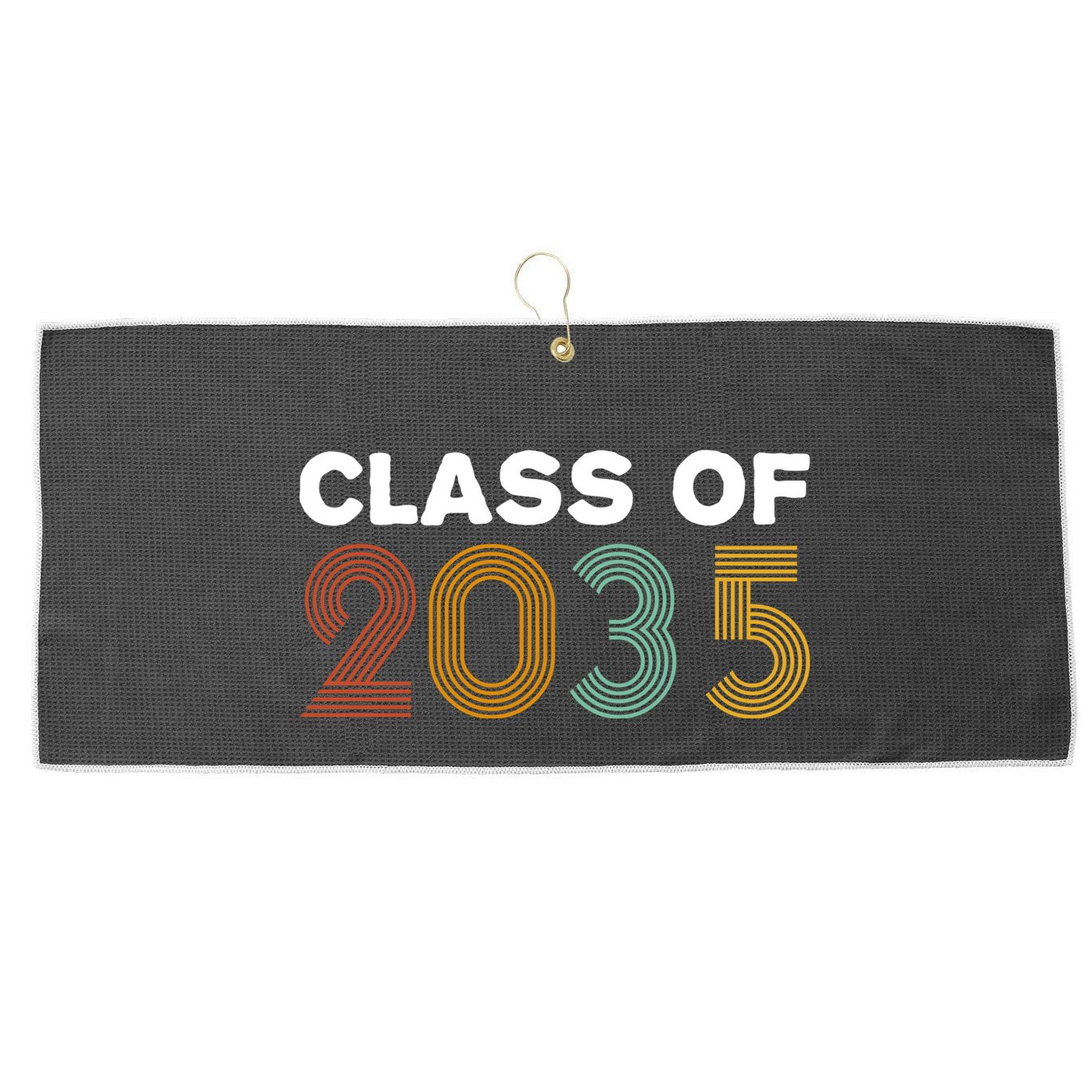Class Of 2035 Retro Large Microfiber Waffle Golf Towel