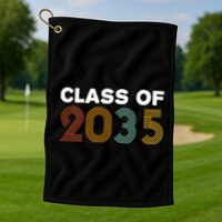 Class Of 2035 Retro Golf Towel