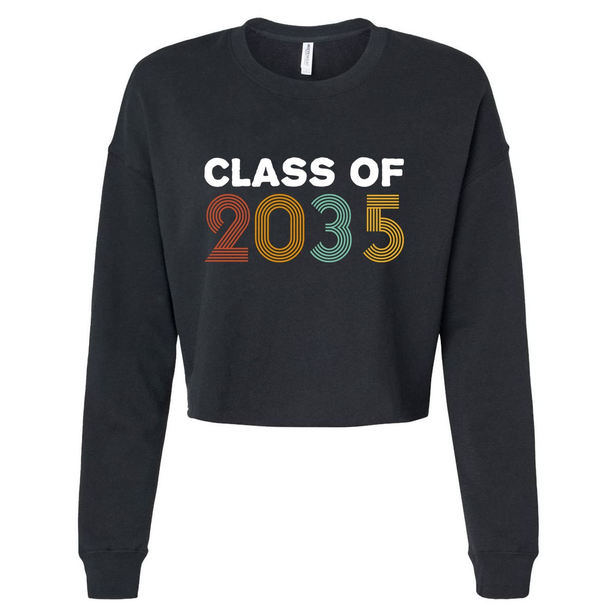 Class Of 2035 Retro Cropped Pullover Crew