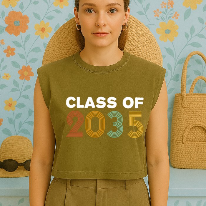 Class Of 2035 Retro Garment-Dyed Women's Muscle Tee