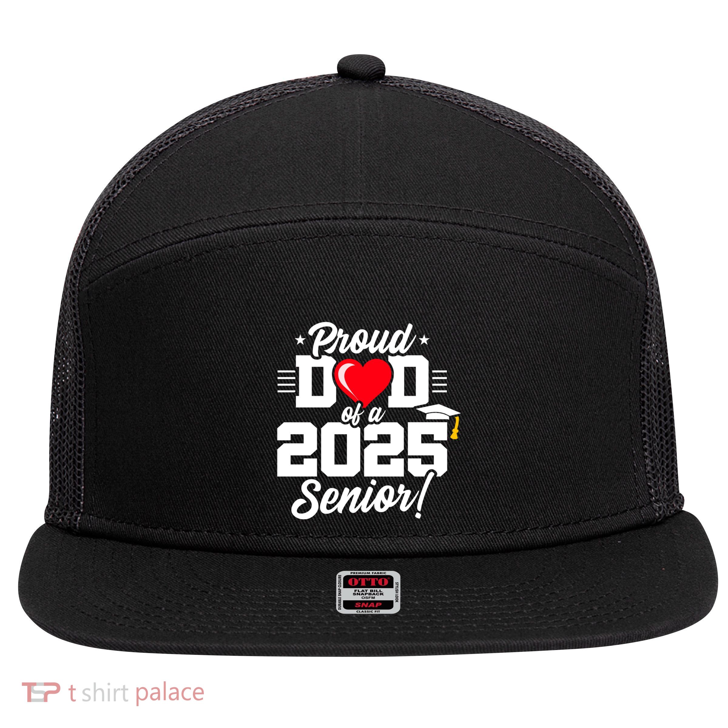 Class Of 2025 Senior Year Proud Dad Senior 2025 Gift 7 Panel Mesh Trucker Snapback Hat