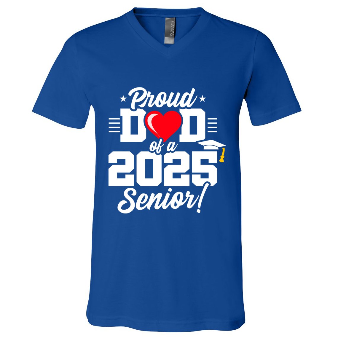 Class Of 2025 Senior Year Proud Dad Senior 2025 Gift V-Neck T-Shirt