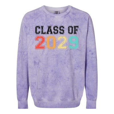 Class Of 2029 Grow With Me Graduation Retro Vintage Colorblast Crewneck Sweatshirt