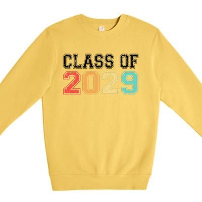 Class Of 2029 Grow With Me Graduation Retro Vintage Premium Crewneck Sweatshirt