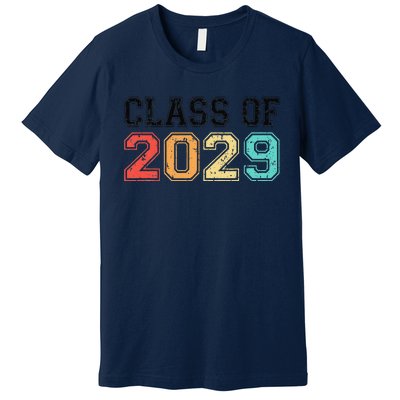 Class Of 2029 Grow With Me Graduation Retro Vintage Premium T-Shirt