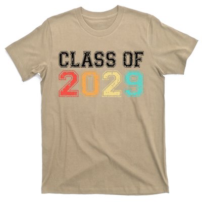 Class Of 2029 Grow With Me Graduation Retro Vintage T-Shirt